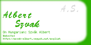 albert szvak business card